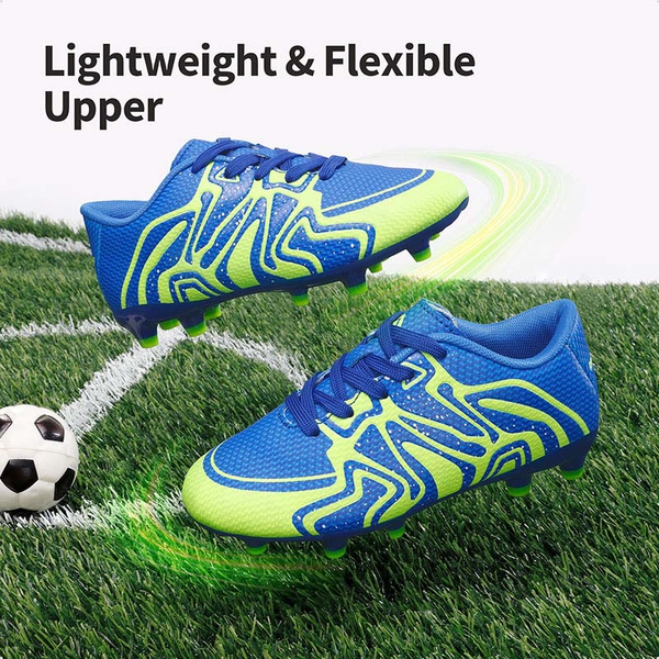 Boys & Girls Soccer Cleats - ROYAL LEMON GREEN SILVER - 1